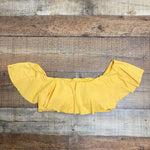 Envya Golden Yellow Ruffle Off the Shoulder Padded Bikini Top- Size M (sold out online, we have matching bottoms, see notes)