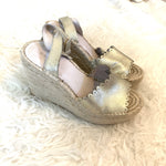 Caslon Gold Scalloped Espadrille Wedge- Size 7