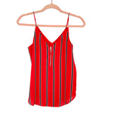 Express Red Tank Blouse with White/Black Stripes and Zipper NWT- Size XXS