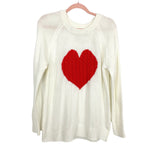 No Brand Cream with Red Heart Sweater- Size S (see notes)