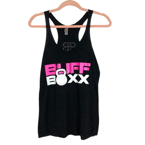 Next Level Apparel Black Buff Boxx Racerback Tank- Size S