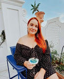 ASOS Black and White Polka Dot Pleated Front Tie Off the Shoulder Dress- Size 14 (sold out online)