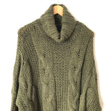 Hyfve Green Open Knit Turtleneck Sweater- Size S