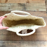 No Brand Rattan Pom Pom Half Moon Handbag (LIKE NEW)