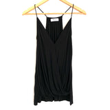 Bailey44 Black Drape Front Tank with Leather Straps- Size XS