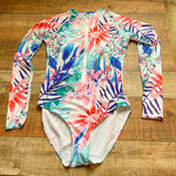 No Brand Floral Zip Up Long Sleeve One Piece NWOT- Size M