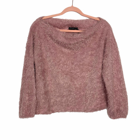 Gibson Look Mauve Wide Neck Fuzzy Sweater NWT- Size S