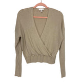 Leith Tan Ribbed Front CrossTop- Size XS