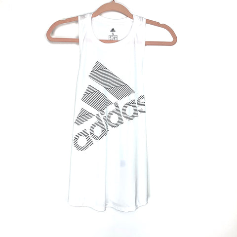 Adidas White With Black Logo Racerback Tank NWT- Size S