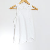 Carly Jean Distressed White Racerback Tank- Size S
