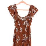 Maurices Brown Floral Print Maxi Dress NWT- Size 1 (Fits Like 1X)