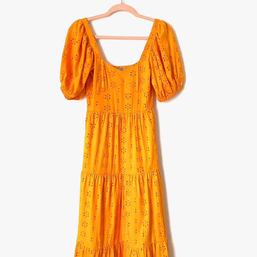 ASOS Orange Eyelet Puff Sleeve Dress NWT- Size 0 (no slip or underlay) –  The Saved Collection
