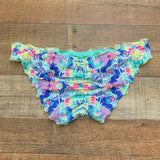 Victoria's Secret Bright Patterned Ruched Back Swim Bottom- Size ~M (See Notes - We Have Matching Top!)