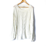 Fable White Open Cable Sweater- Size M/L