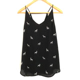 LOFT Black Tank With Zebras NWT- Size XS