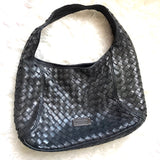Michael Kors Black Leather Lattice Shoulder Bag
