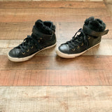 Converse Black Faux Fur Lined Chuck Taylor High Top Sneakers- Size ~7.5 (see notes)
