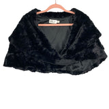 Eliza J Black Faux Fur Front Snap Shrug - Size L