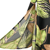 Shein Black Palm Print Front Cutout Back Tie Slit Dress- Size M