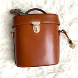 Brahmin Brown Leather Push Lock Closure Handbag (see notes)