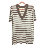 Wishlist Tan/White Stripped Top- Size S/M