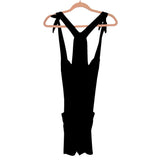 Smash + Tess Black Button Front with Tie Straps Overalls Romper- Size XS