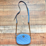 Tory Burch Blue Chevron Leather Camera Handbag (GREAT CONDITION, sold out online)