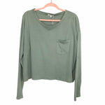 Z Supply Green Front Pocket Long Sleeve Top NWT- Size L