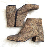 Sole Society Animal Print Block Heel Booties- Size 10 (see notes)