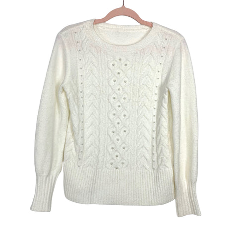 No Brand Cream Pearl Sweater- Size ~S (see notes)