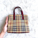 Authentic Vintage Burberry Mini Haymarket Tote Bag in Iconic Nova Check