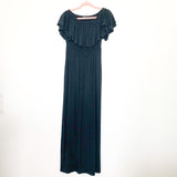 Heimish USA Black Ruffle Off the Shoulder Maxi Dress- Size S