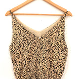 She + Sky Animal Print Belted Romper- Size S