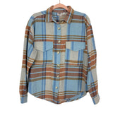 Ford Blue Plaid Bronco Flannel Button Up NWT- Size M