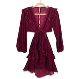 ASOS Velvet Cutout Circle Trim Dress- Size 2 Petite