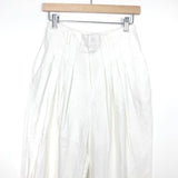 Grey Lab Ivory Front Pleated Linen Cuffed Pants NWT- Size S (sold out online, Inseam 25”)