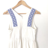 Gibson White Geo Trim Sleeveless Fit and Flare Dress- Size PXS