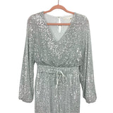 Mustard Seed Silver Sequin In The Stars Jumpsuit- S