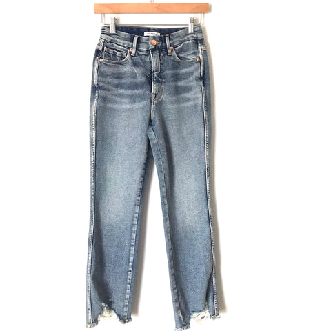 Good American Good Curve Frayed Hem Jeans- Size 4/27 (Inseam 26”)