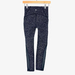 Lululemon Black and White Small Polka Dot Crop Mesh Detail Crop Leggings- Size 4 (Inseam 24")