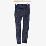 Lululemon Black and White Small Polka Dot Crop Mesh Detail Crop Leggings- Size 4 (Inseam 24")