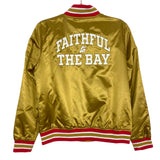 Mitchell & Ness Throwbacks NFL Satin Gold 49ers Jacket- Size XS (sold out online)