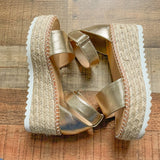 Soda Gold Espadrille Platform Sandals- Size 8.5 (see notes)