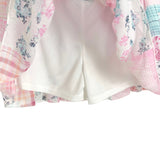 Madden NYC (Walmart) Pink/Blue Patchwork Smocked Double Ruffle Skort NWT- Size S (sold out online)
