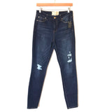 Altar’d State Dark Wash Distressed Skinny Jeans- Size 28 (Inseam 30”)