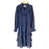 Kristinit Navy Ruffle Dot Dress- Size S
