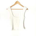 Privacy Please White Cropped Tank Top- Size S