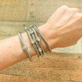 Set Of 4 Silver Cuff Bracelets