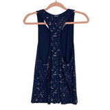 Terez Navy with Silver Pattern Racerback Tank- Size M