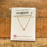 The Styled Collection Gold Claudette Disc Pendant NEW